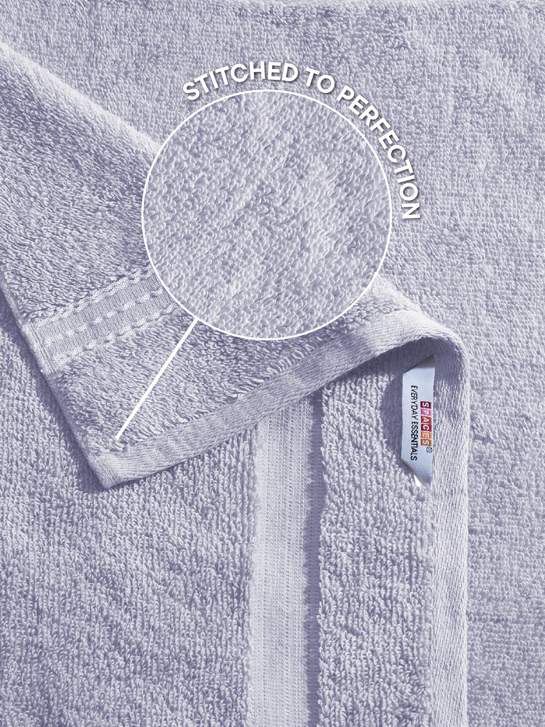 Swift Flow 100% Cotton Hand Towel, 500 GSM, Solid, Light Violet