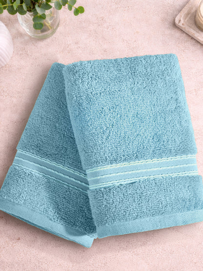 Swift Flow 100% Cotton Hand Towel, 500 GSM, Solid, Light Blue
