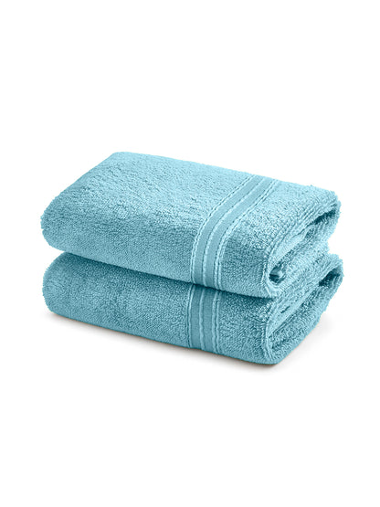 Swift Flow 100% Cotton Hand Towel, 500 GSM, Solid, Light Blue