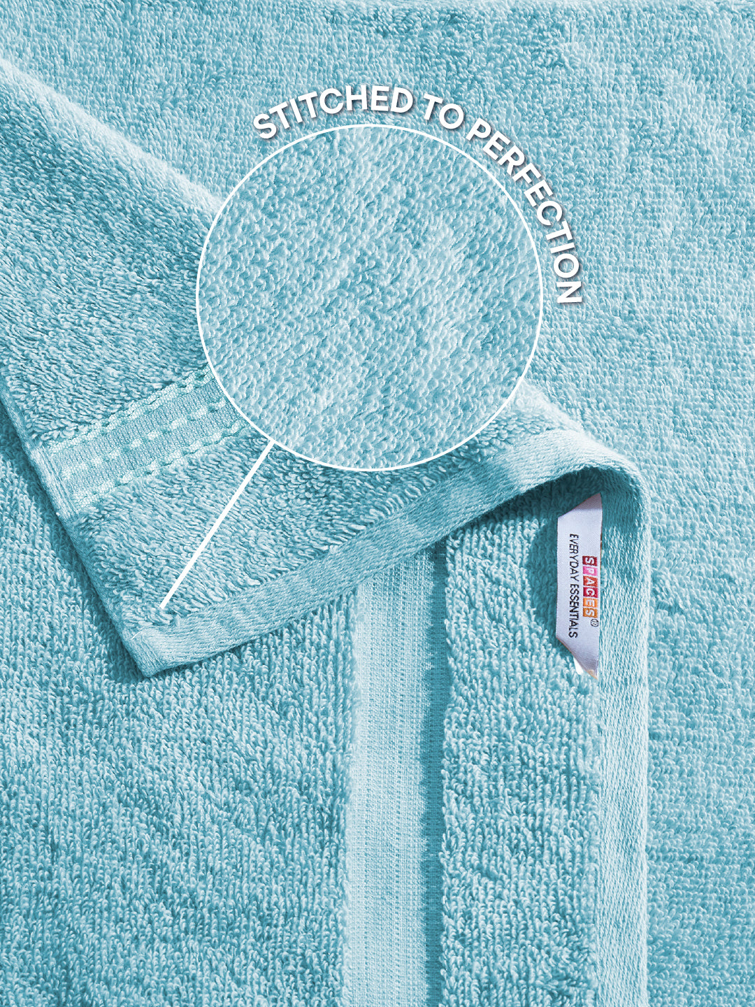 Swift Flow 100% Cotton Hand Towel, 500 GSM, Solid, Light Blue