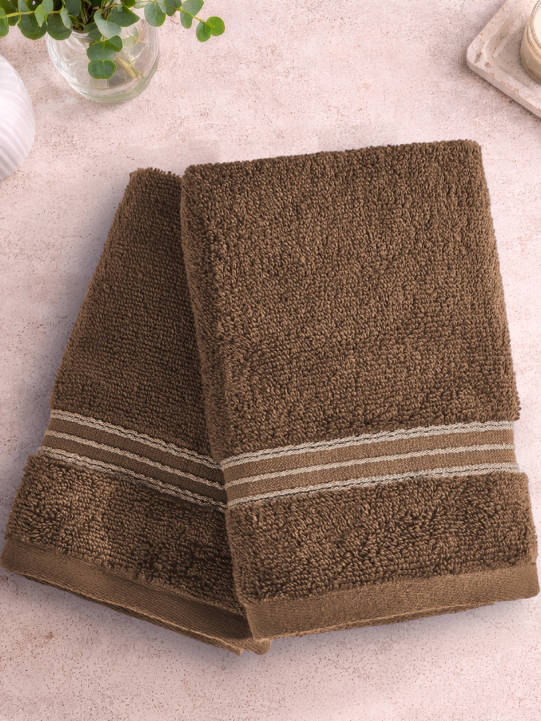 Swift Flow 100% Cotton Hand Towel, 500 GSM, Solid, Dark Brown