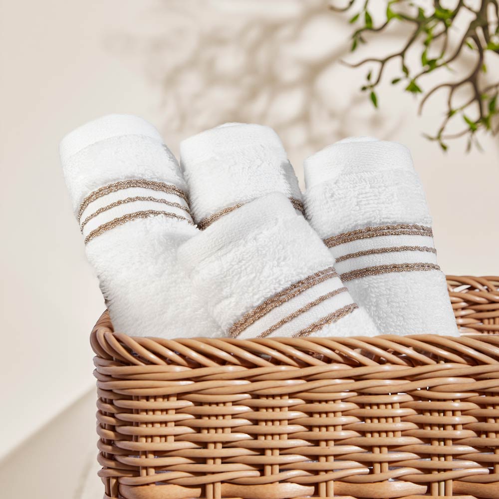 Swift Flow 100% Cotton Face Towel, 500 GSM, Solid, White