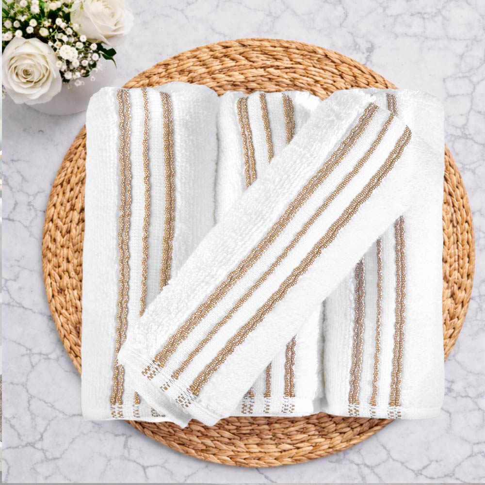 Swift Flow 100% Cotton Face Towel, 500 GSM, Solid, White