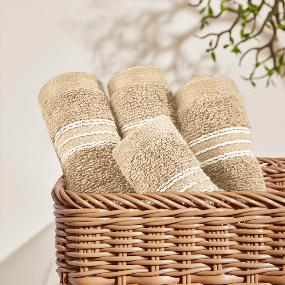 Swift Flow 100% Cotton Face Towel, 500 GSM, Solid, Light Brown