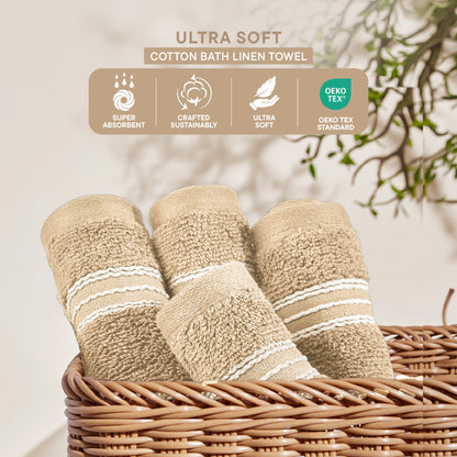 Swift Flow 100% Cotton Face Towel, 500 GSM, Solid, Light Brown