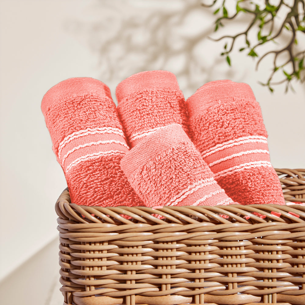 Swift Flow 100% Cotton Face Towel, 500 GSM, Solid, Red