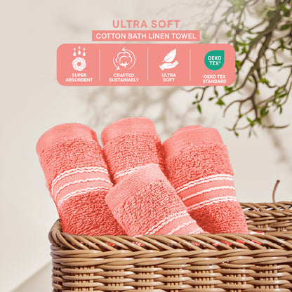 Swift Flow 100% Cotton Face Towel, 500 GSM, Solid, Red