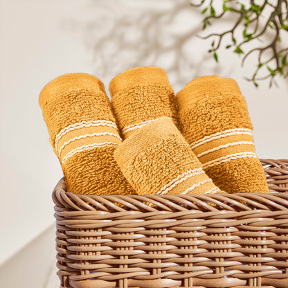 Swift Flow 100% Cotton Face Towel, 500 GSM, Solid, Gold