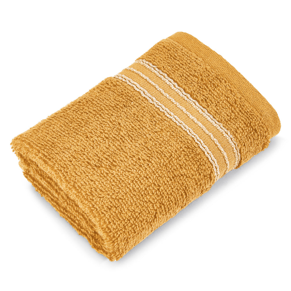 Swift Flow 100% Cotton Face Towel, 500 GSM, Solid, Gold