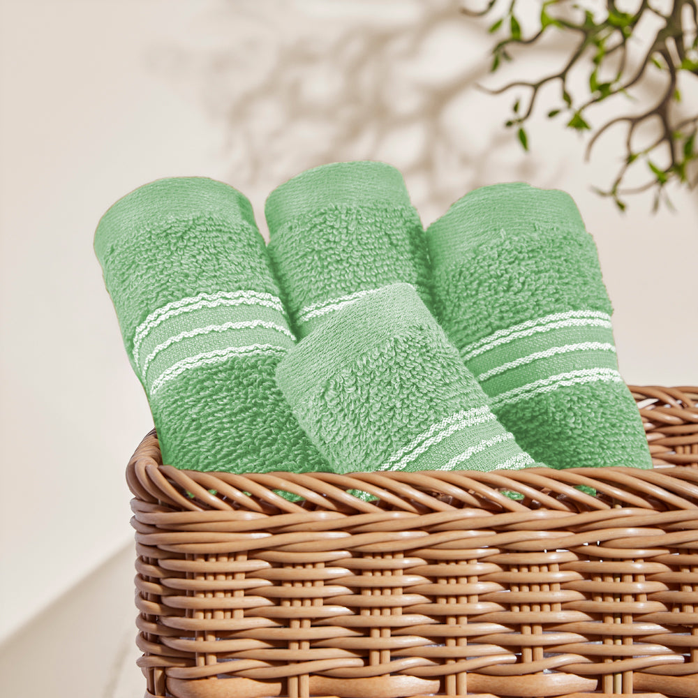 Swift Flow 100% Cotton Face Towel, 500 GSM, Solid, Light Green