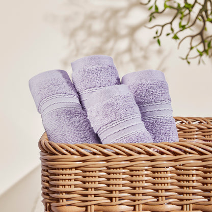 Swift Flow 100% Cotton Face Towel, 500 GSM, Solid, Light Violet