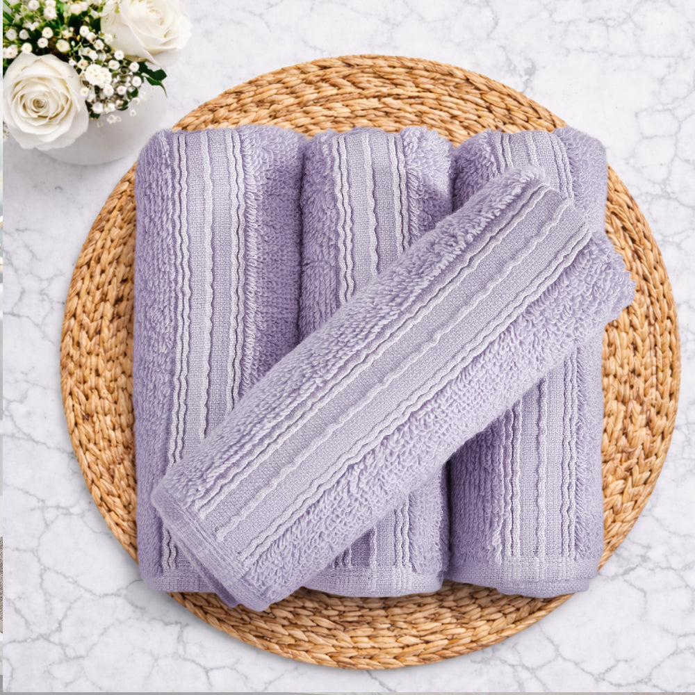 Swift Flow 100% Cotton Face Towel, 500 GSM, Solid, Light Violet
