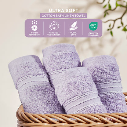 Swift Flow 100% Cotton Face Towel, 500 GSM, Solid, Light Violet