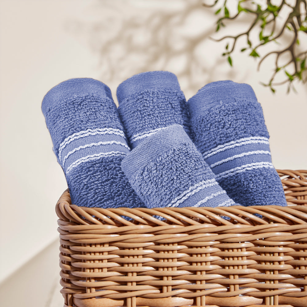 Swift Flow 100% Cotton Face Towel, 500 GSM, Solid, Blue