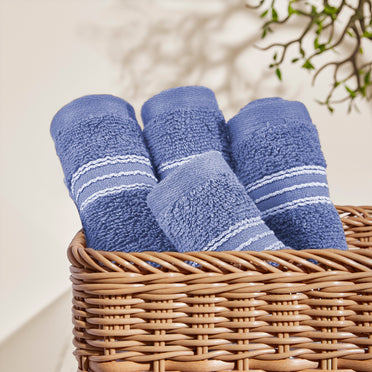 Swift Flow 100% Cotton Face Towel, 500 GSM, Solid, Blue