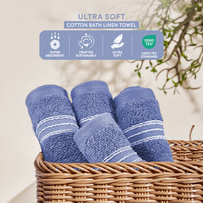 Swift Flow 100% Cotton Face Towel, 500 GSM, Solid, Blue
