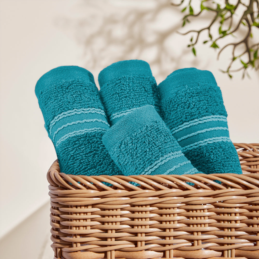 Swift Flow 100% Cotton Face Towel, 500 GSM, Solid, Dark Teal