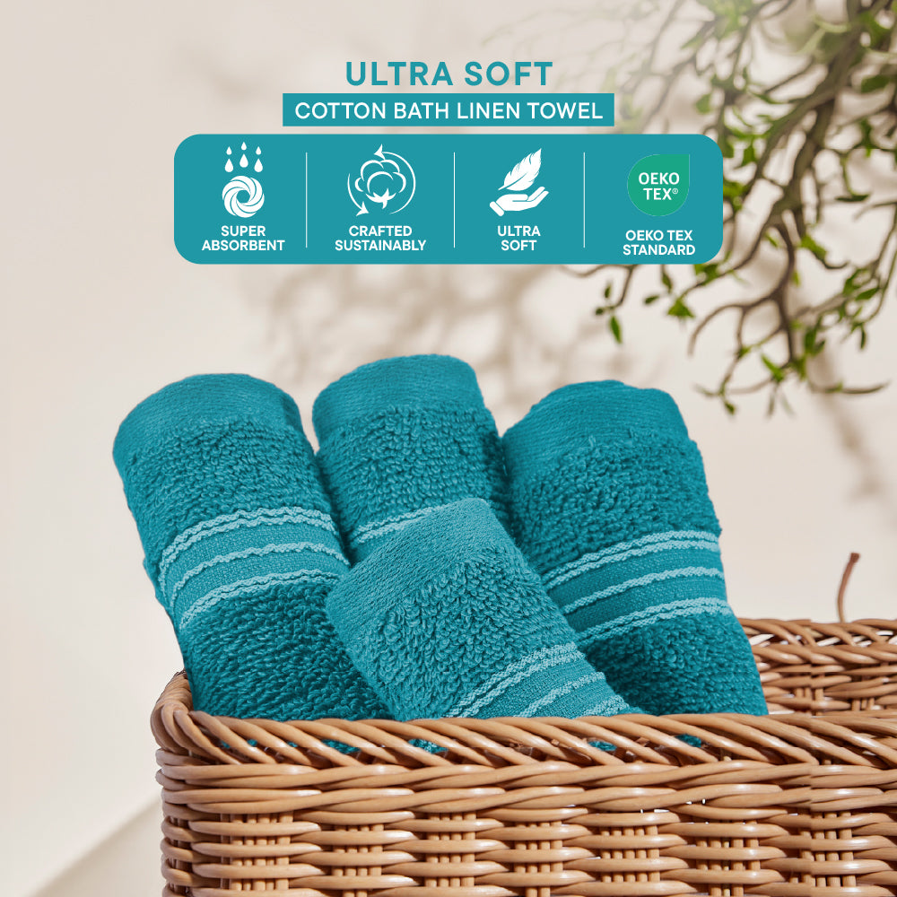 Swift Flow 100% Cotton Face Towel, 500 GSM, Solid, Dark Teal