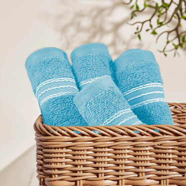 Swift Flow 100% Cotton Face Towel, 500 GSM, Solid, Light Blue