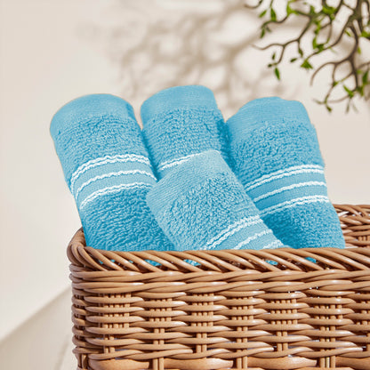 Swift Flow 100% Cotton Face Towel, 500 GSM, Solid, Light Blue