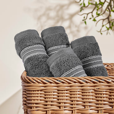 Swift Flow 100% Cotton Face Towel, 500 GSM, Solid, Dark Grey