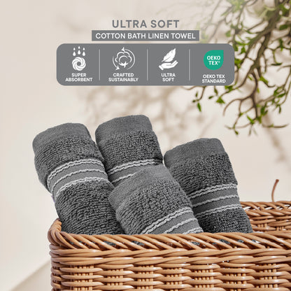 Swift Flow 100% Cotton Face Towel, 500 GSM, Solid, Dark Grey