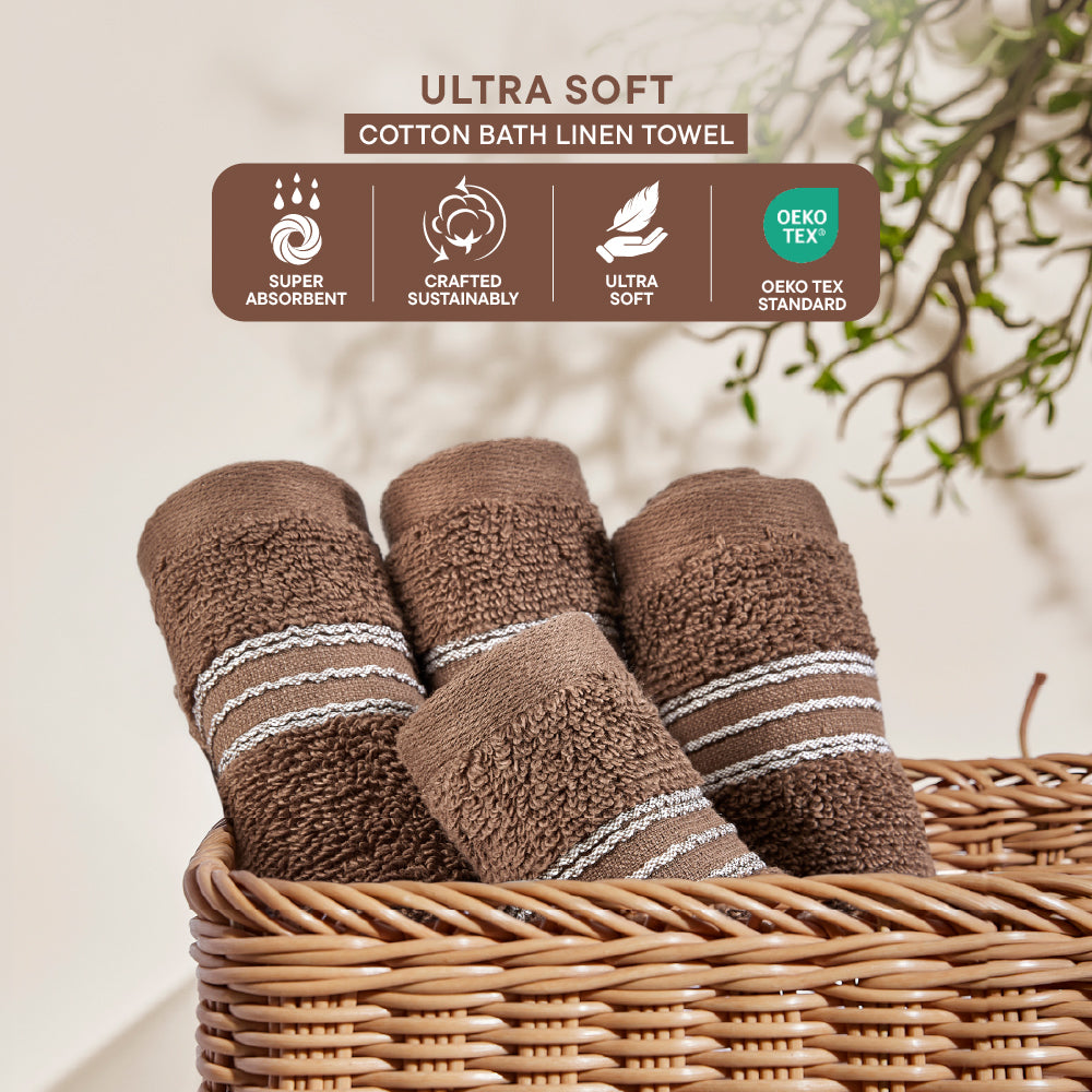 Swift Flow 100% Cotton Face Towel, 500 GSM, Solid, Dark Brown