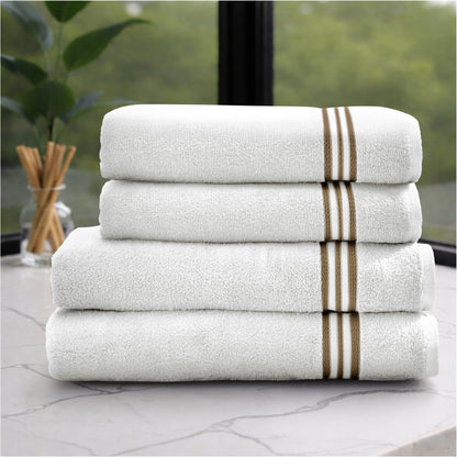 Swift Flow 100% Cotton Large Towel, 500 GSM, Solid, White