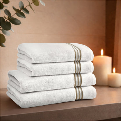 Swift Flow 100% Cotton Large Towel, 500 GSM, Solid, White