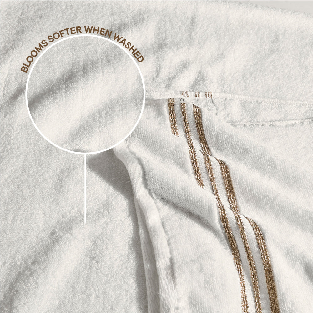 Swift Flow 100% Cotton Large Towel, 500 GSM, Solid, White