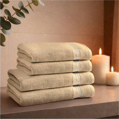 Swift Flow 100% Cotton Large Towel, 500 GSM, Solid, Light Brown