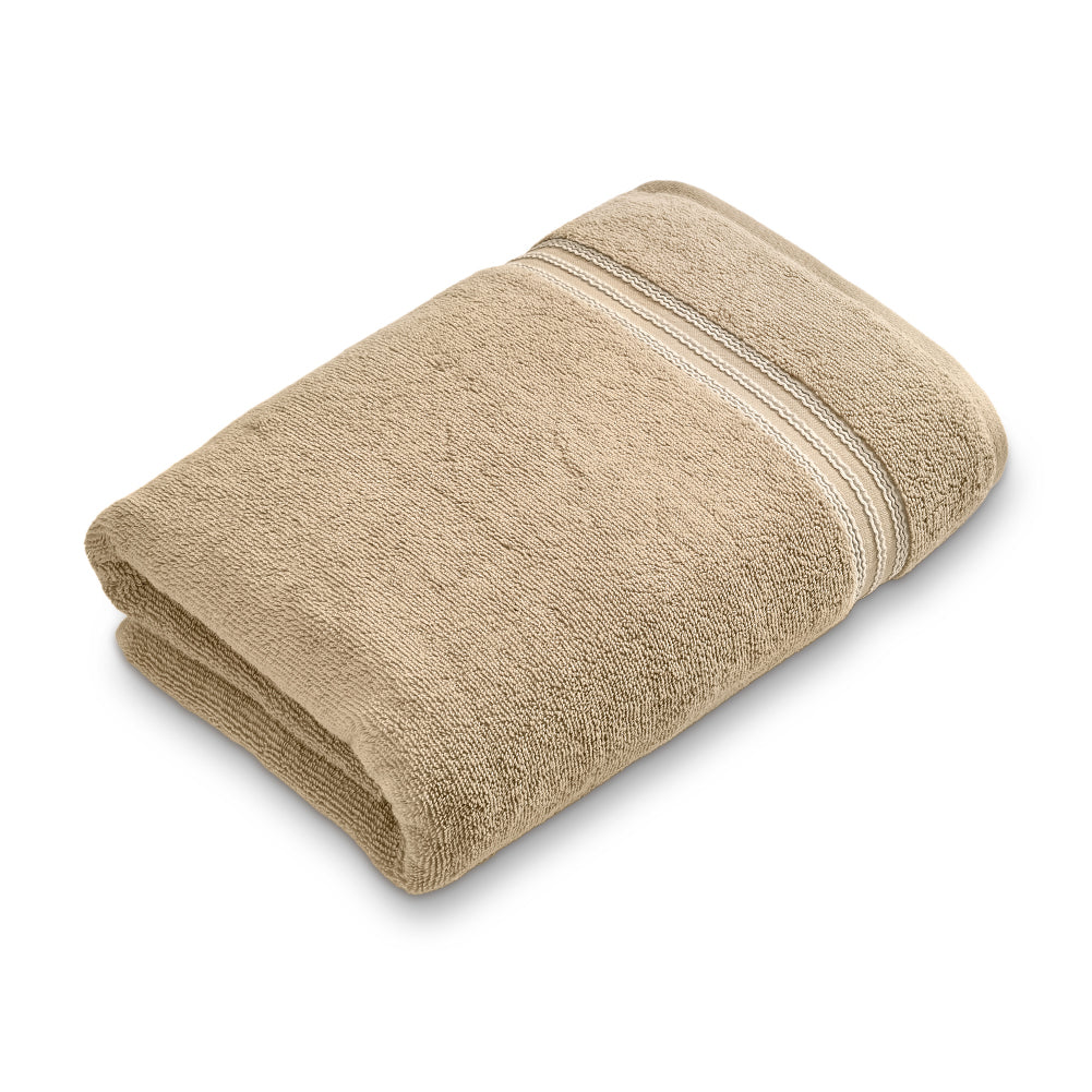 Swift Flow 100% Cotton Large Towel, 500 GSM, Solid, Light Brown