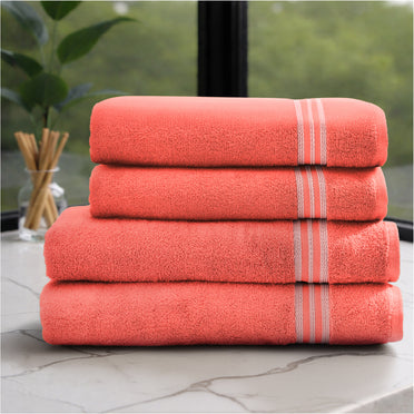Swift Flow 100% Cotton Large Towel, 500 GSM, Solid, Red