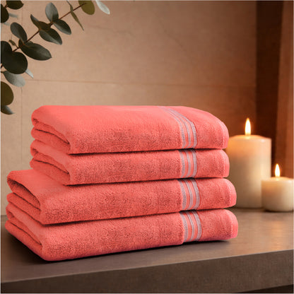 Swift Flow 100% Cotton Large Towel, 500 GSM, Solid, Red