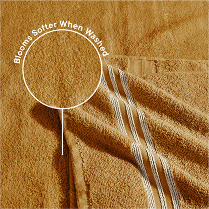 Swift Flow 100% Cotton Large Towel, 500 GSM, Solid, Gold