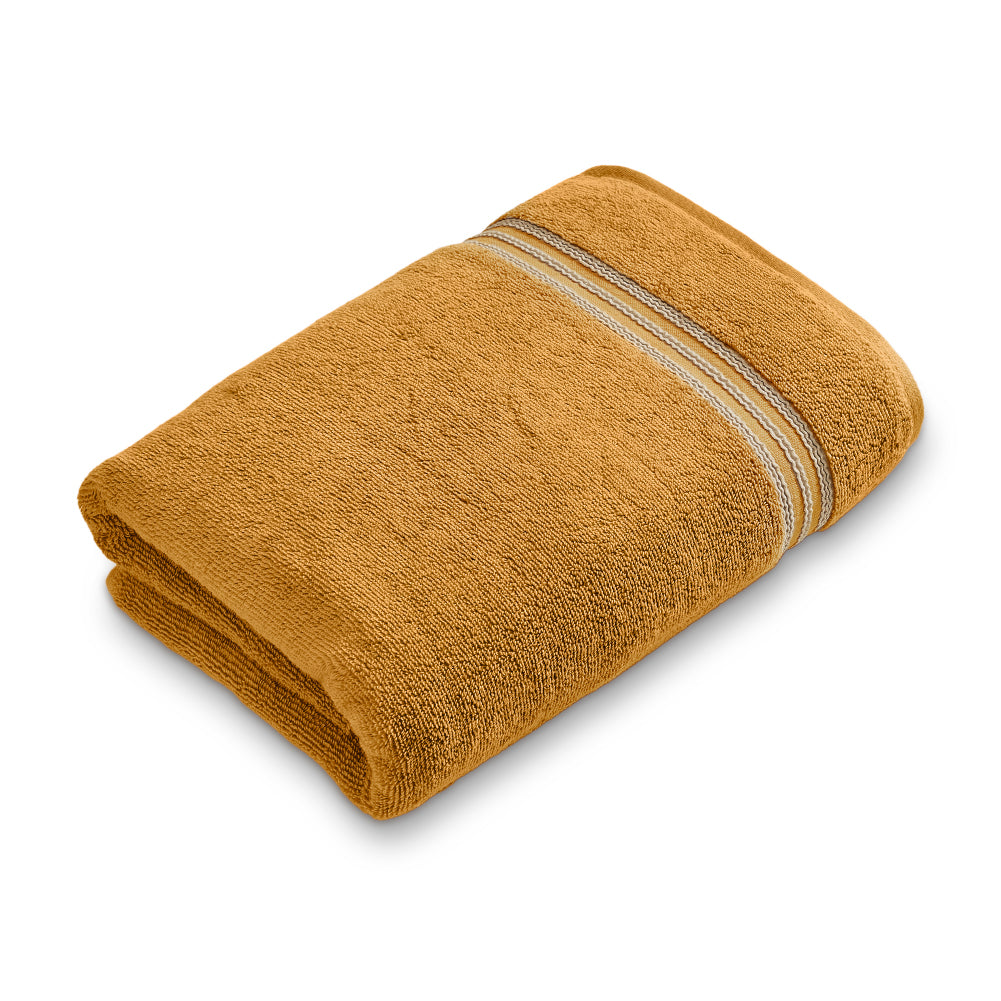 Swift Flow 100% Cotton Large Towel, 500 GSM, Solid, Gold
