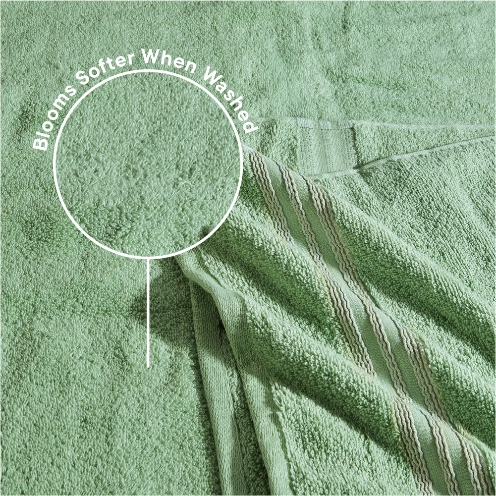 Swift Flow 100% Cotton Large Towel, 500 GSM, Solid, Light Green