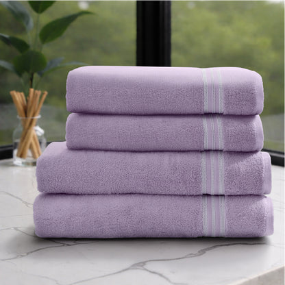 Swift Flow 100% Cotton Large Towel, 500 GSM, Solid, Light Violet