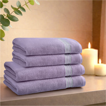 Swift Flow 100% Cotton Large Towel, 500 GSM, Solid, Light Violet