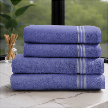 Swift Flow 100% Cotton Large Towel, 500 GSM, Solid, Blue