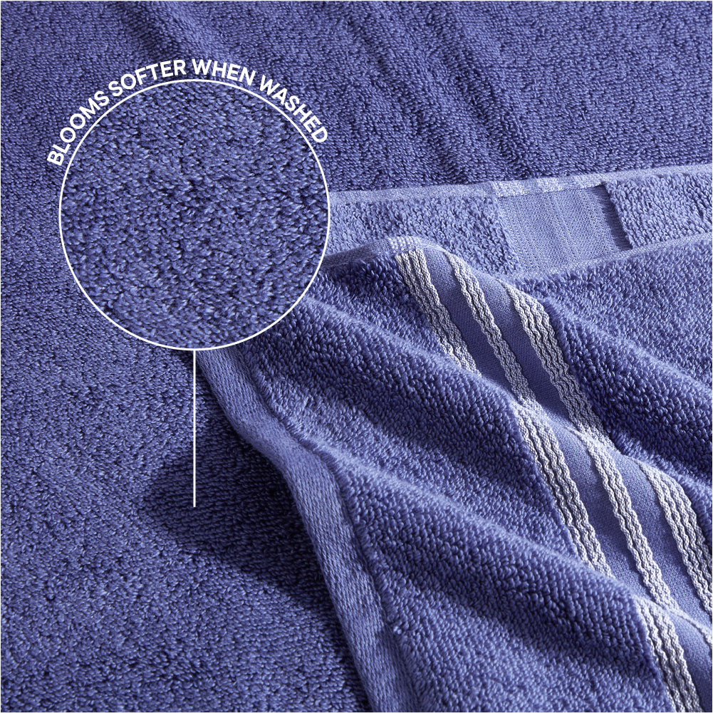 Swift Flow 100% Cotton Large Towel, 500 GSM, Solid, Blue