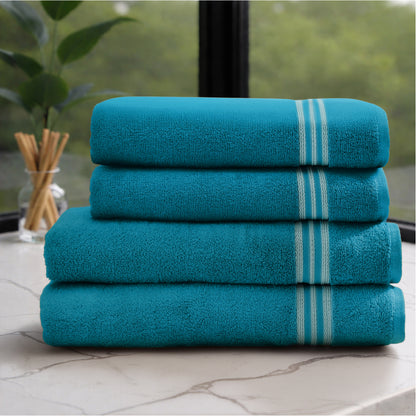 Swift Flow 100% Cotton Large Towel, 500 GSM, Solid, Dark Teal