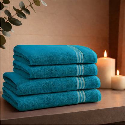 Swift Flow 100% Cotton Large Towel, 500 GSM, Solid, Dark Teal