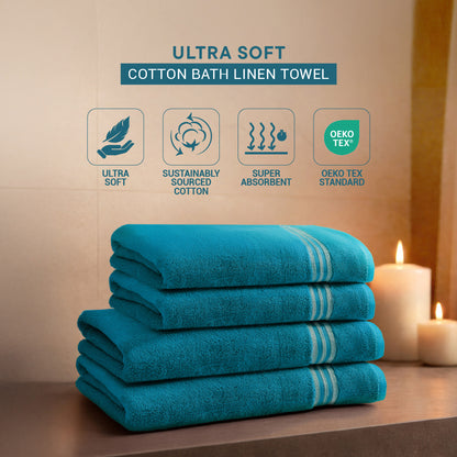 Swift Flow 100% Cotton Large Towel, 500 GSM, Solid, Dark Teal