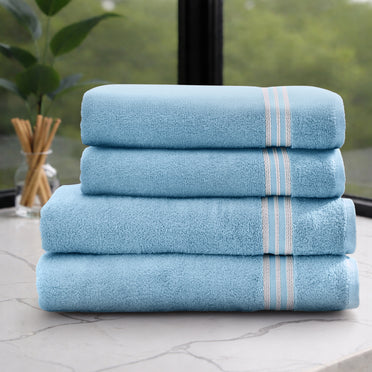 Swift Flow 100% Cotton Large Towel, 500 GSM, Solid, Light Blue
