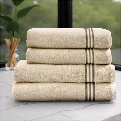 Swift Flow 100% Cotton Large Towel, 500 GSM, Solid, Beige