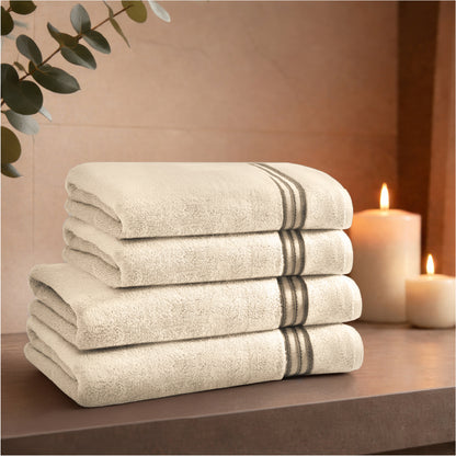 Swift Flow 100% Cotton Large Towel, 500 GSM, Solid, Beige