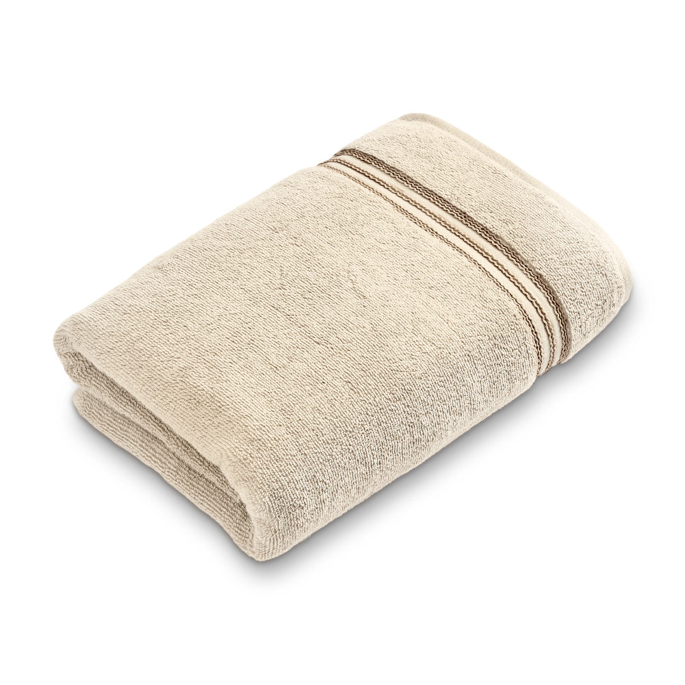 Swift Flow 100% Cotton Large Towel, 500 GSM, Solid, Beige