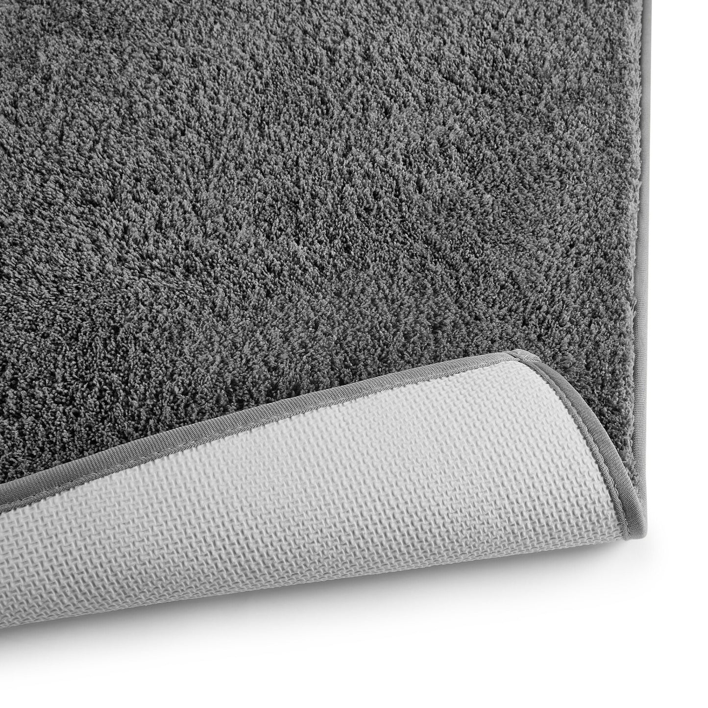 Exotica Polyester Small Bath Mat, 2368 GSM, Solid, Dark Grey