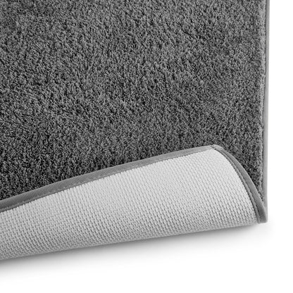 Exotica Polyester Small Bath Mat, 2368 GSM, Solid, Dark Grey